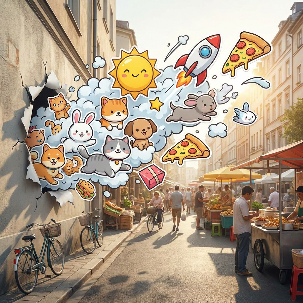 Her klibi parıltılı sticker animasyonuna dönüştür.